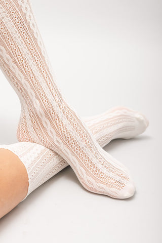 MEDIAS ENCAJE BLANCO