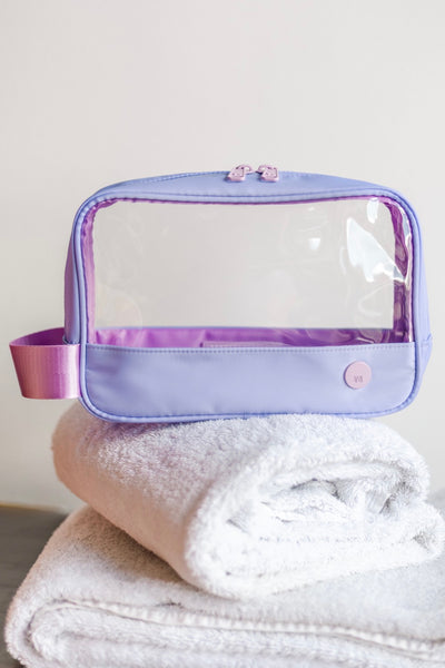 ESTUCHE TRANSPARENTE GRANDE - LAVANDA