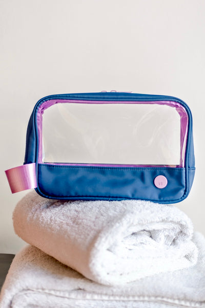 ESTUCHE TRANSPARENTE GRANDE - NAVY