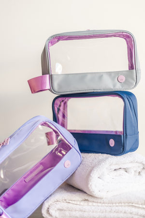 ESTUCHE TRANSPARENTE GRANDE - PLOMO