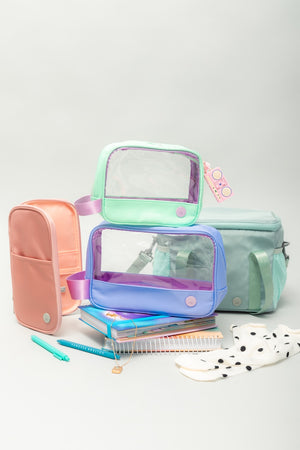 ESTUCHE TRANSPARENTE GRANDE - LAVANDA