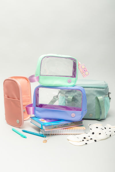 ESTUCHE TRANSPARENTE GRANDE - LAVANDA